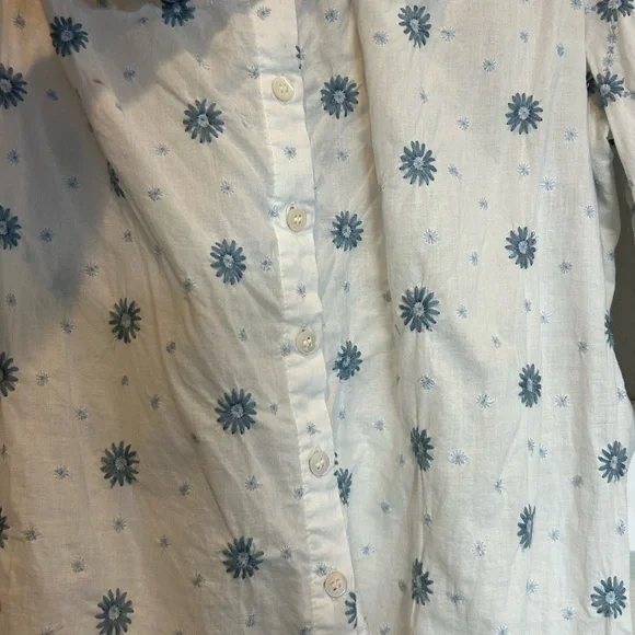Sezane Blue and White Floral Blouse - Picture 4 of 7